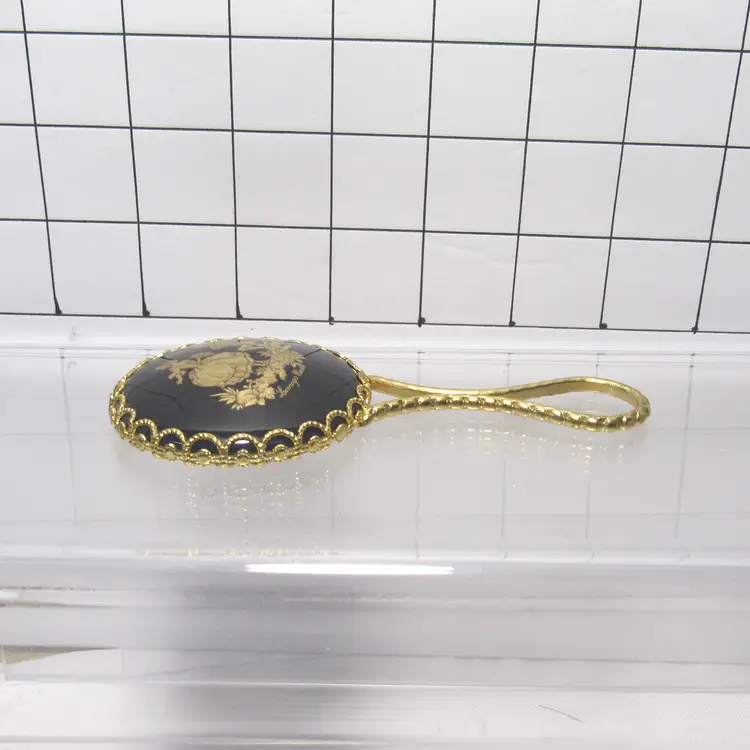 Limoges Castel France Porcelain Vanity Hand Mirror