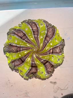 Miniature Murano Glass Latticino Hand Blown Dish