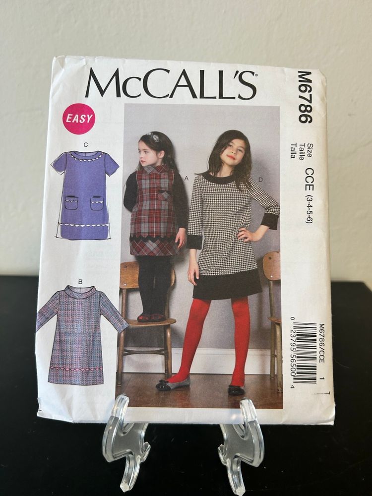 McCalls Pattern M6786 Girl’s Dresses Sz 3-6 Uncut FF