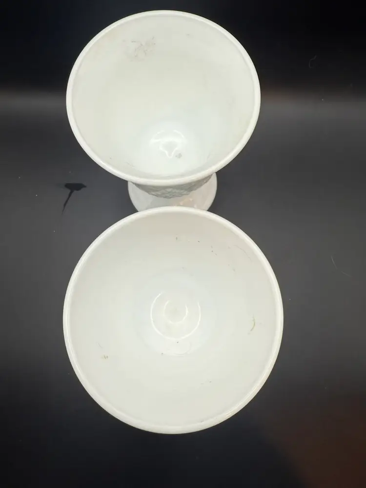 Pair Of Indiana Glass Colony Harvest Grape Milk Glass Goblets