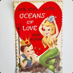 Vintage Oversized Mermaid Valentine Card