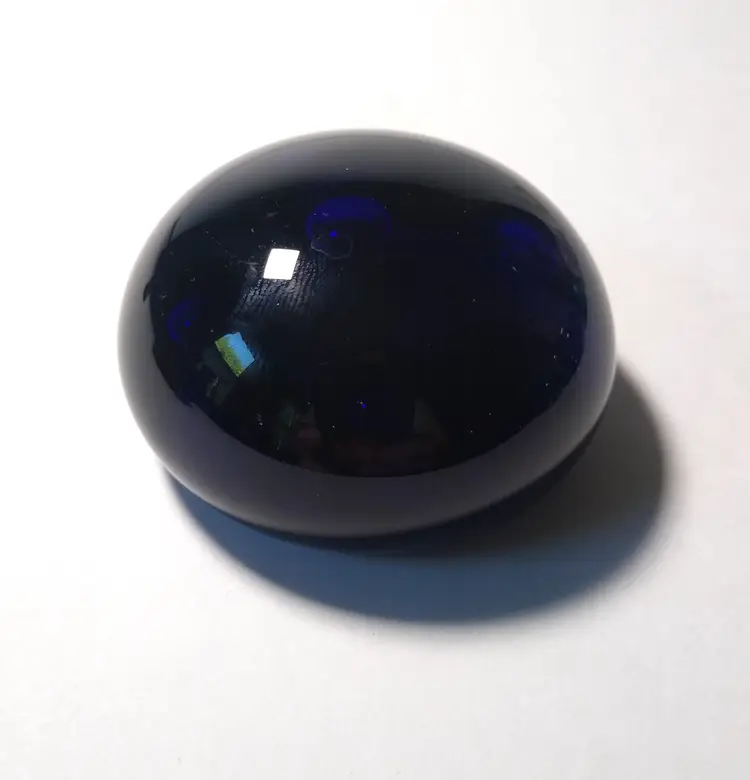 Stunning Bristol Blue Glass Paperweight Signed and Initialed