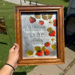 Vintage Handmade Handpainted Metal Strawberries Boho Cottagecore Wall Farmhouse