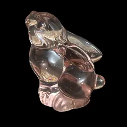 Pink Art Glass Rabbit