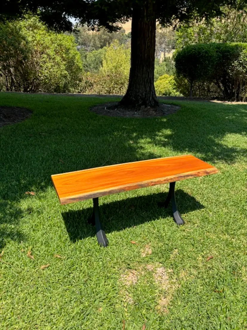 Yellowheart Live-Edge Bench