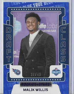 Malik Willis 2022 Rookies & Stars Blue Rookie Parallel Titans 27/49