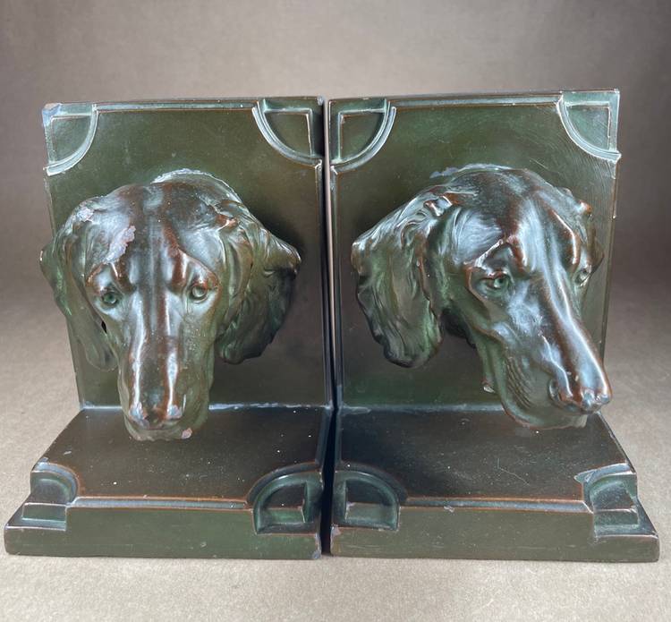 Vintage Dachshund Dog Animal BookEnds Heavy