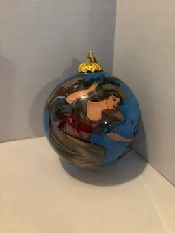 Vintage Li Bien Glass Christmas Ornament Angel Hand Painted in Org Box 1998BYA