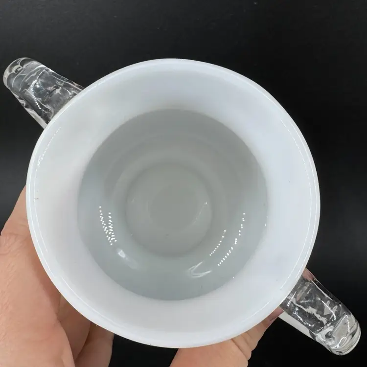 Fenton Silver Crest Milk Glass Creamer & Sugar Set