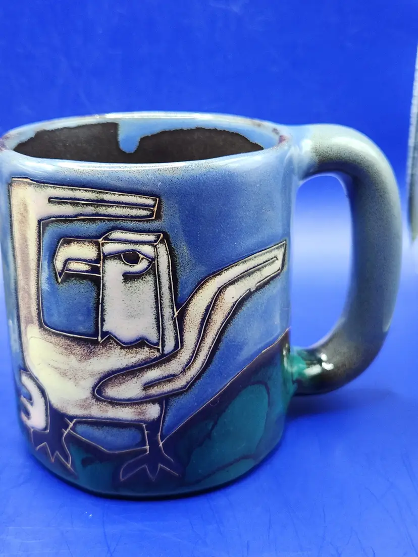 Mara Embossed White Eagle Ceramic Mug