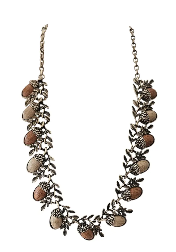 Coro Vintage 1950 Acorn Necklace And Matching Bracelet, L615