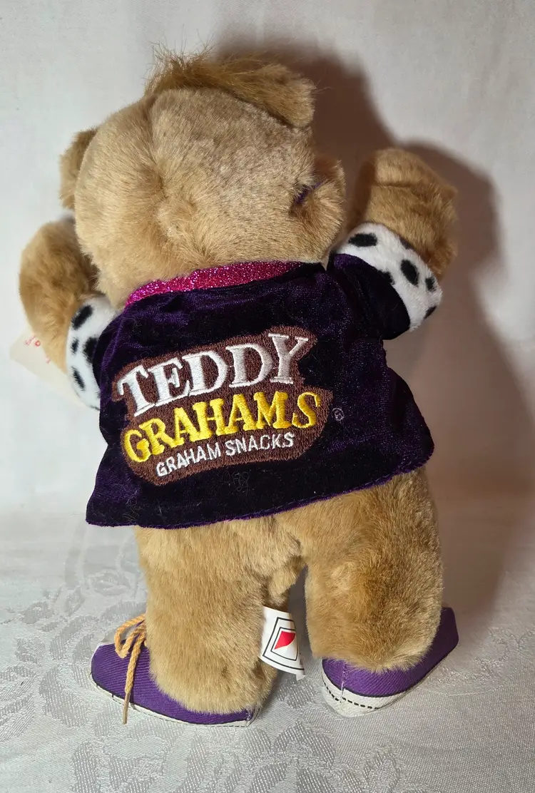 Nabisco 90s Teddy Grahams Honey Bear Rock Star Teddy Bear Plush Applause Tag