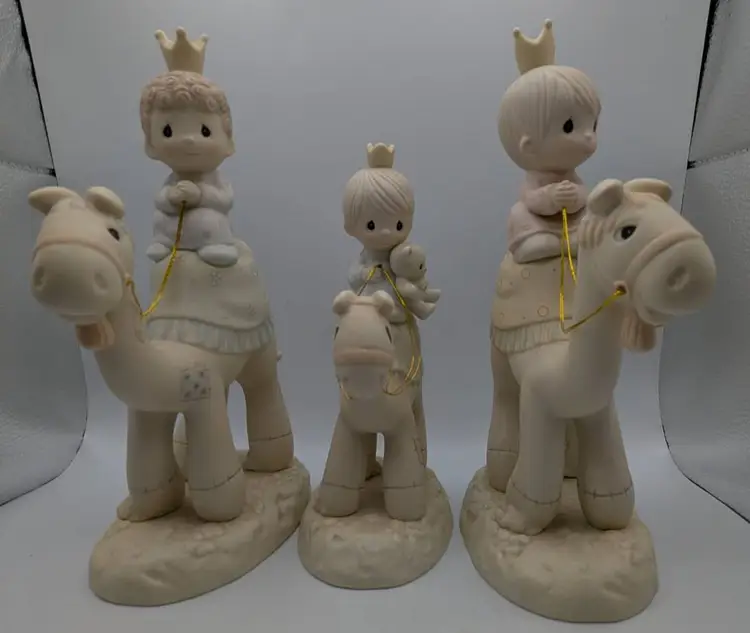 Vintage 1981 Precious Moments Christmas 3 Wisemen "They Followed The Star"