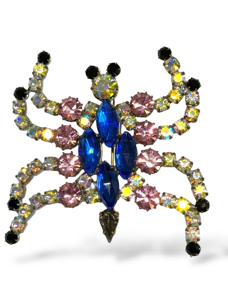 Butterfly? Spider? Vintage Rhinestone Brooch