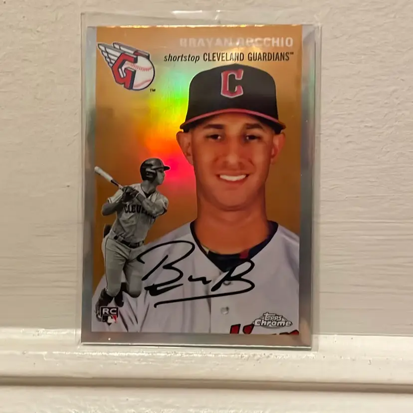 2023 Topps Platinum Anniversary Brayan Rocchio Refractor RC Cleveland Guardians
