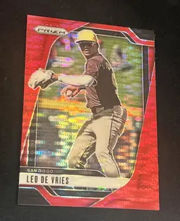 Leo De Vries 2025 Panini Prizm Red Pulsar /399 San Diego Padres