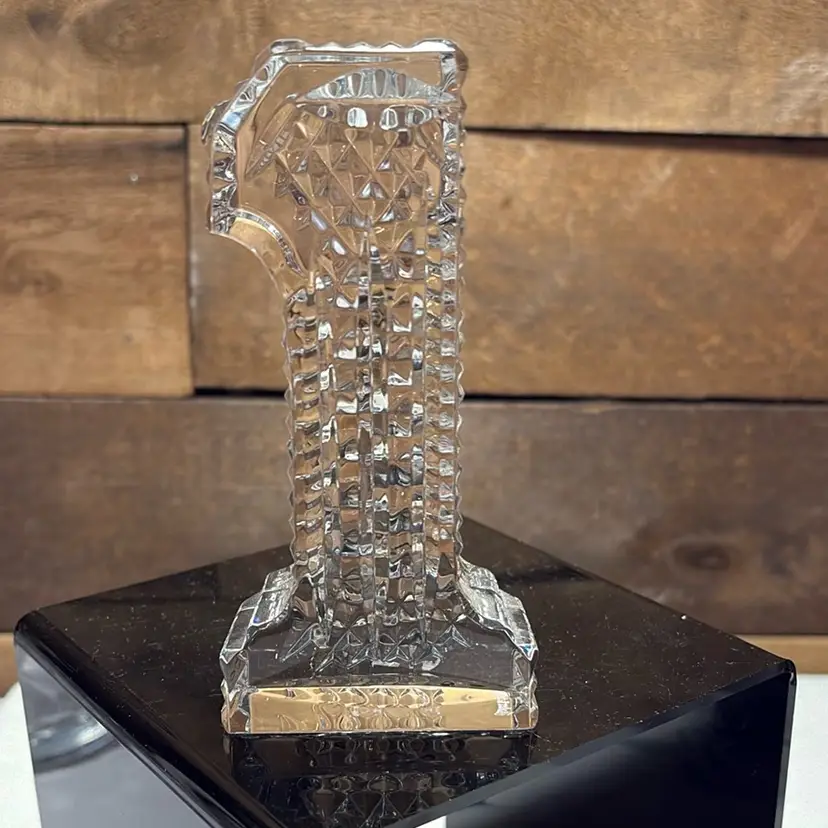 112 Waterford Crystal Number One 1 Paperweight Figurine 5"