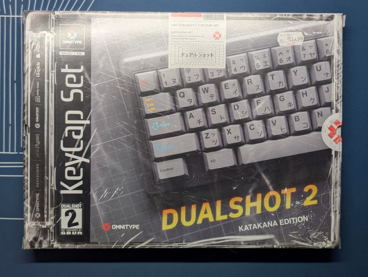 GMK DUALSHOT® 2 CYL Katana Base Keycap Set + Aesthetic Accent Spacebars - Retro Playstation Theme