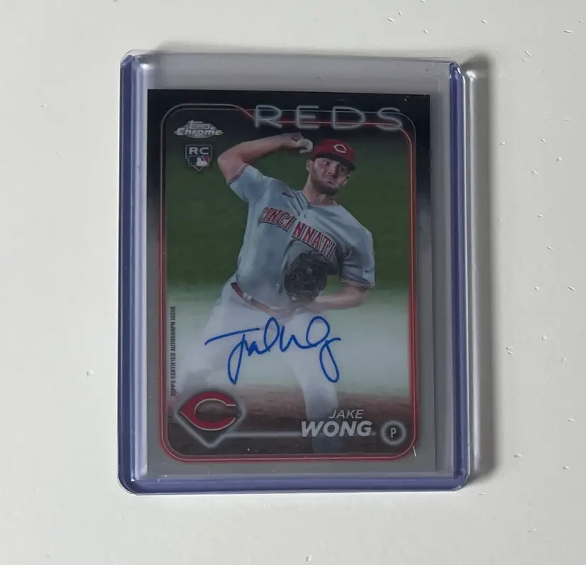 Jake Wong RC Chrome Auto Cincinnati Reds