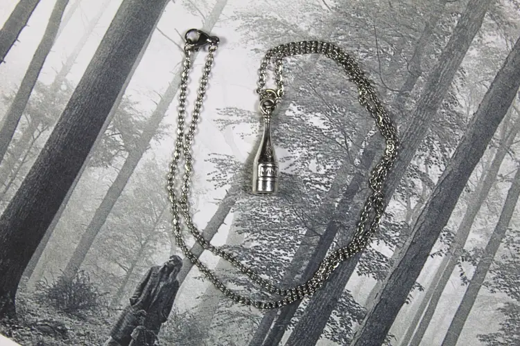 CHAMPAGNE PROBLEMS Evermore Champagne Glass Silver Charm Necklace