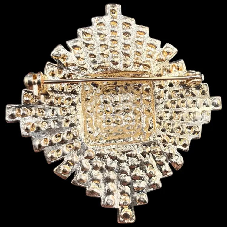 Roman Rhinestone Brooch 2.25”