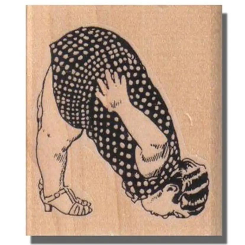 Lady Kissing The Ground Rubber Stamp