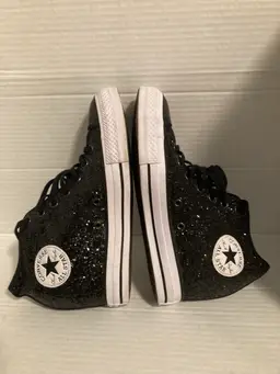 Converse Black Sequin Wedge Sz9 Women