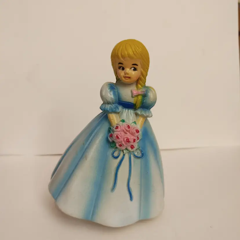 Music box- Girl in Blue Dress. 6.5 inches high. No condition issues.