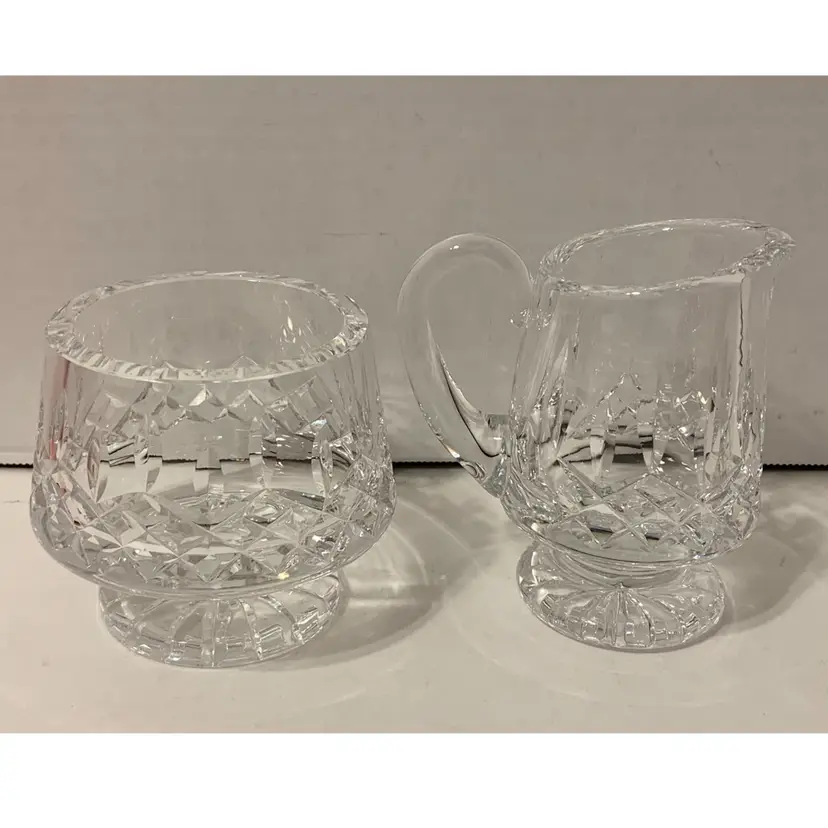 Waterford Crystal LISMORE Footed Creamer & Open Sugar 