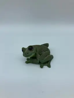 Vintage Stone Critter Littles Green Tree Frog Signed United Design Corp 1988