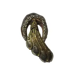 Sterling Brass & Copper Artisan Made Brooch - Good Luck Angel Horseshoe Abstract Brutalist  Beauty - 3.75”