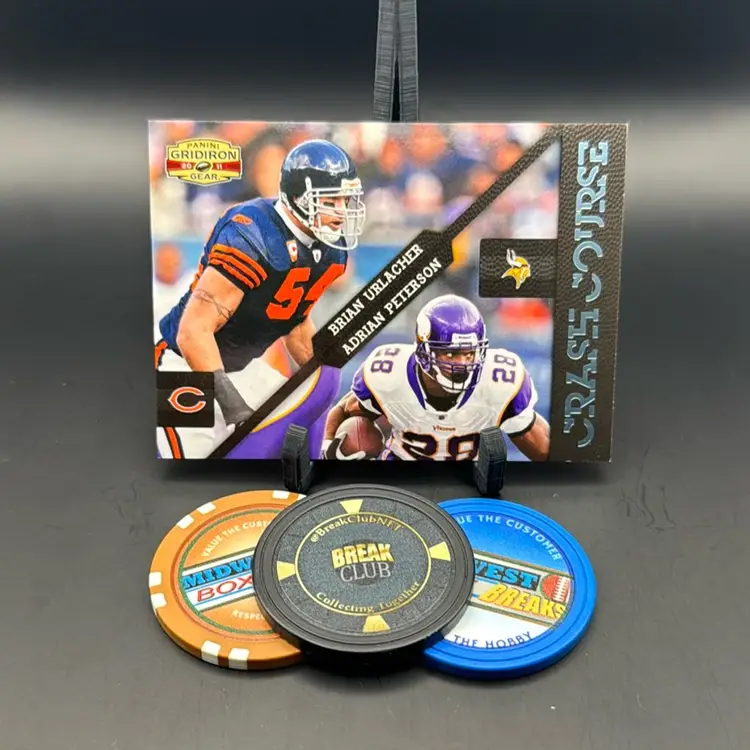 Brian Urlacher Adrian Peterson Platinum 09/25 Crash Course 2011 Gridiron Gear Chicago Bears Minnesota Vikings