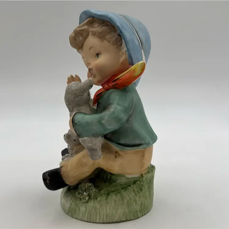 Vintage Nepco wear bisque porcelain country boy figurine with sheep