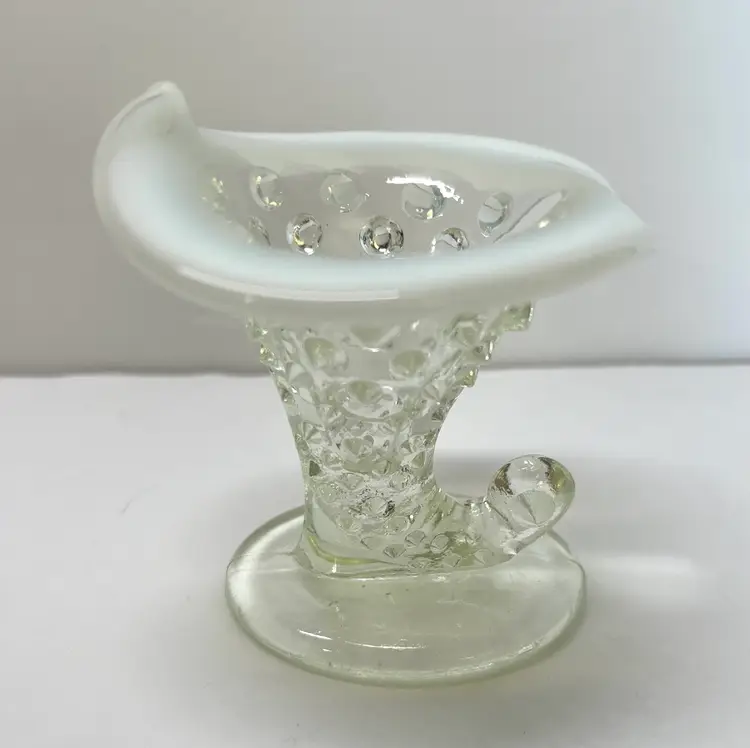 Fenton Hobnail Candleholder, Hobnail Opalescent Glass, Vintage Gift for Bride