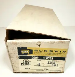 Russwin Door Closer 2800 P2800 Unused Old Stock Open Box with Instructions