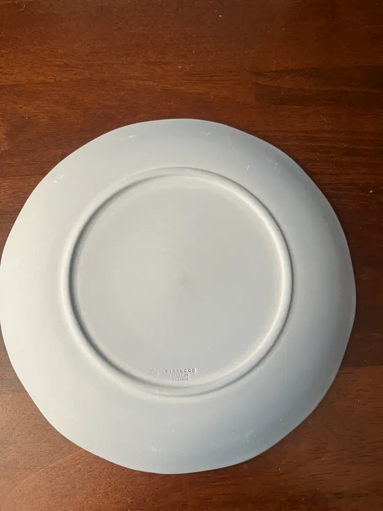 Wedgwood blue Jasperware decorative plate with bas-relief motifs. 1998 - 7.25”