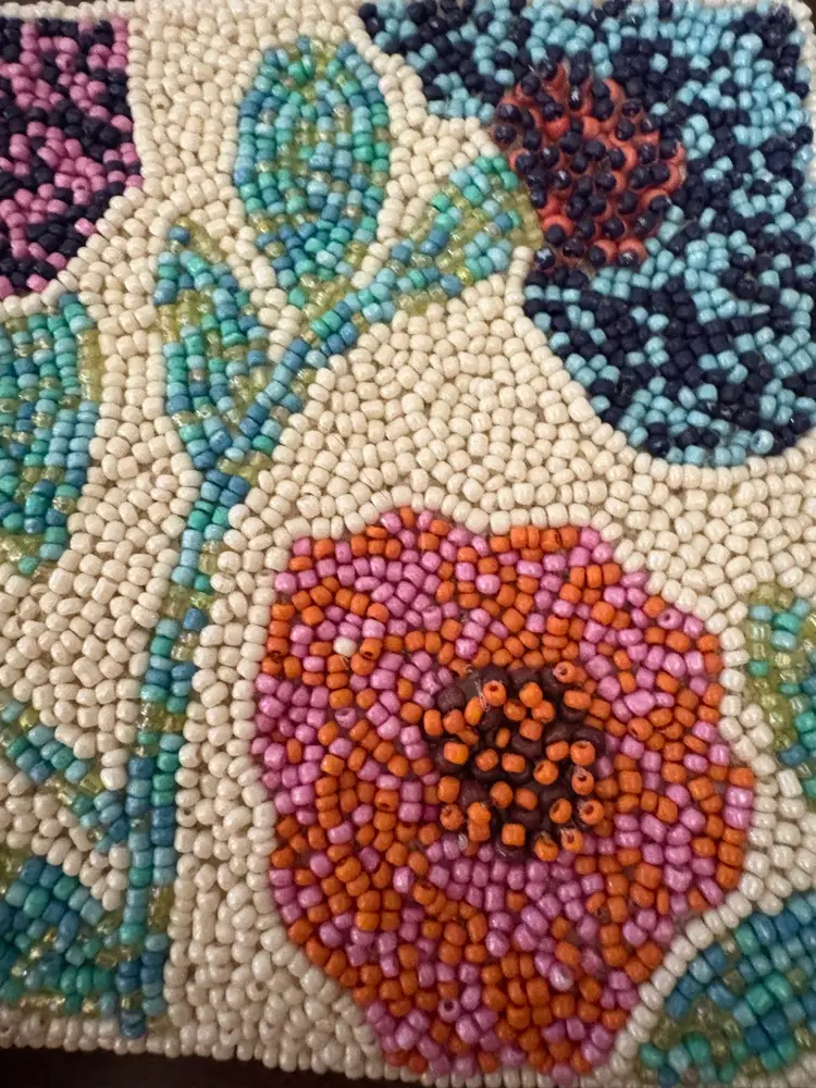 Bamboo Trading Company Beaded Small Purse Wristlet Or Crossbody