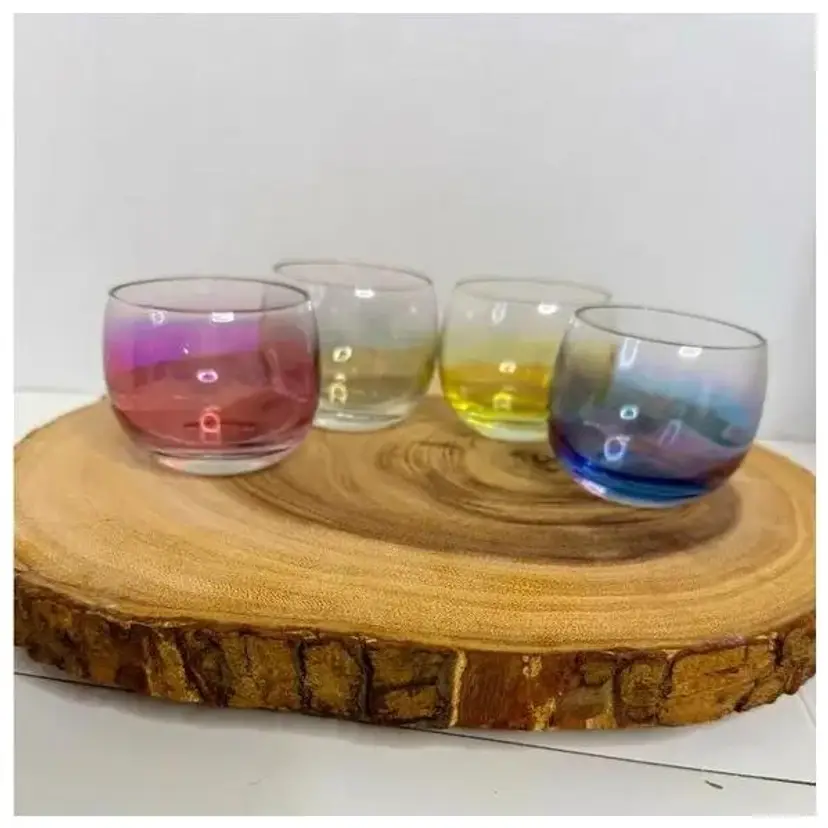 Set of 4 Rare Vintage Roly Poly 5 oz Mini Cocktail glasses.