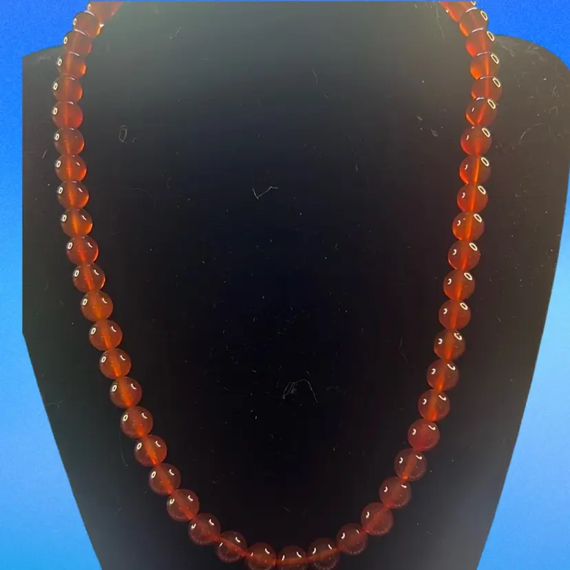 Beautiful orange glass bead necklace with Matching Earrings