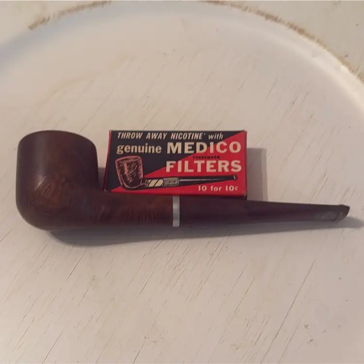 Vintage Smoking Pipe With Extra Filter Filters In The Original Box