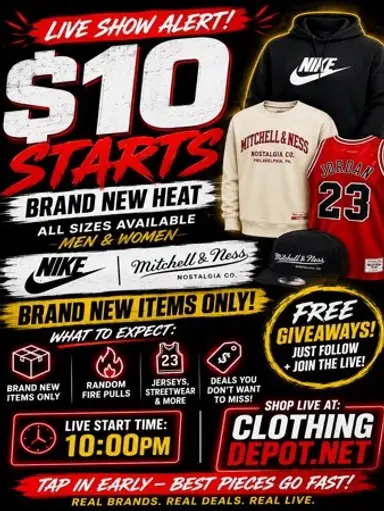 Brand New $10 Nike And Mitchell & Ness Wholesale New All Sizes 