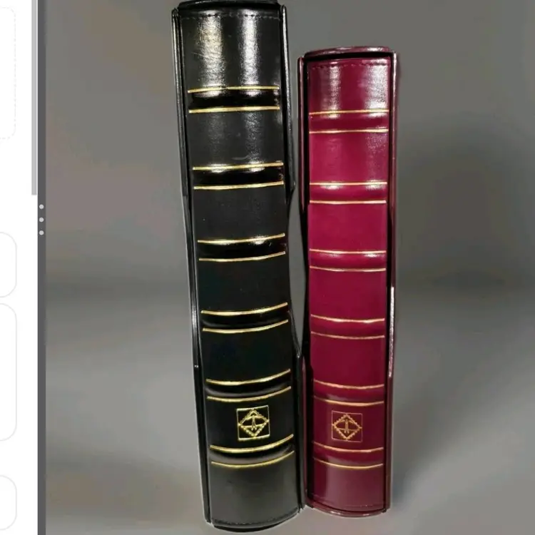 2 LIGHTHOUSE Albums Coin Banknote Stamp 4 Ring Black Burgandy & 70+ Inserts