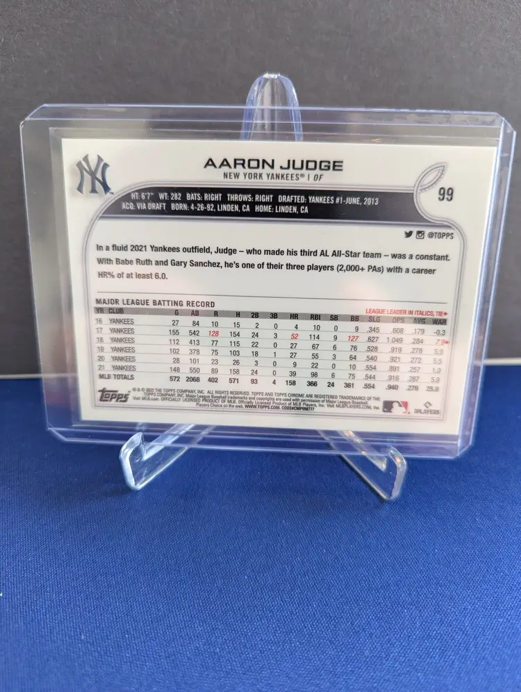 Aaron Judge 2022 Topps Chrome Ben Baller 99