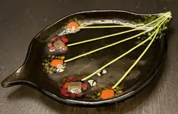 Fused Glass Small Trinket Dish Flower