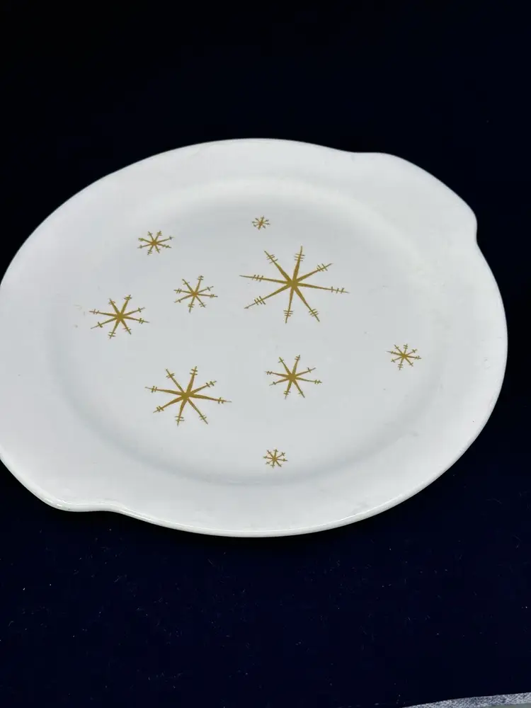 Royal China Star Glow Underglaze Cake Plate with Handles 60’s