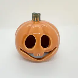 Ceramic Pumpkin Head Candle Holder Incense Burner Halloween Spooky