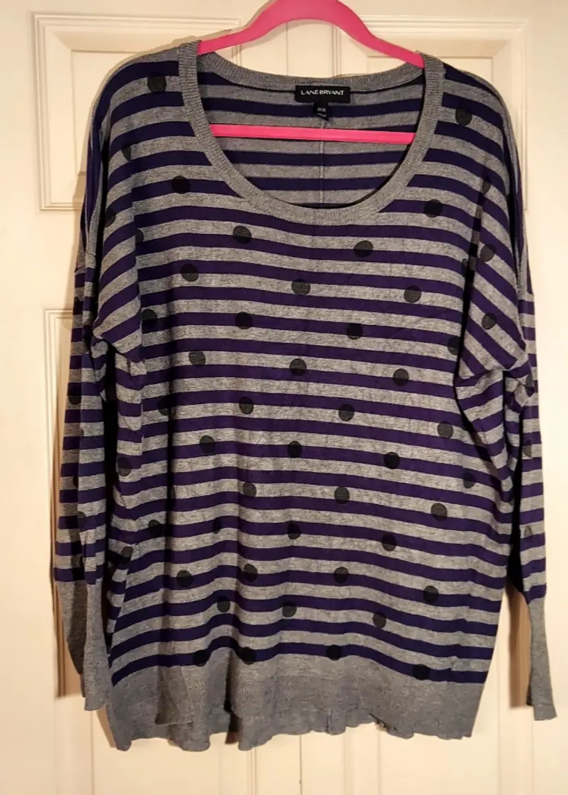 Lane Bryant Size 18/20 Long Sleeve Striped Sweater
