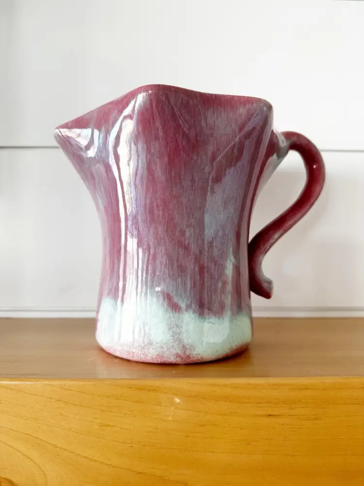 West Coast California Pottery Mauve/Teal “ Pitcher