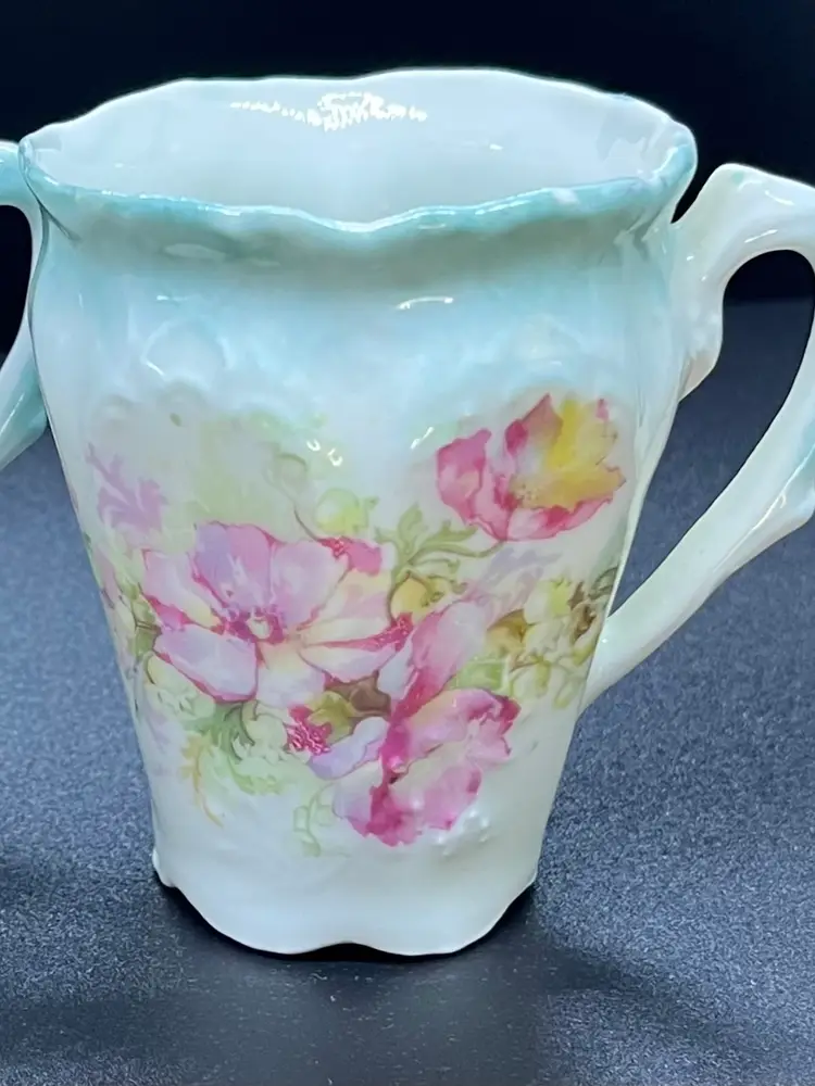Vintage Floral Porcelain Teacup Set of 2