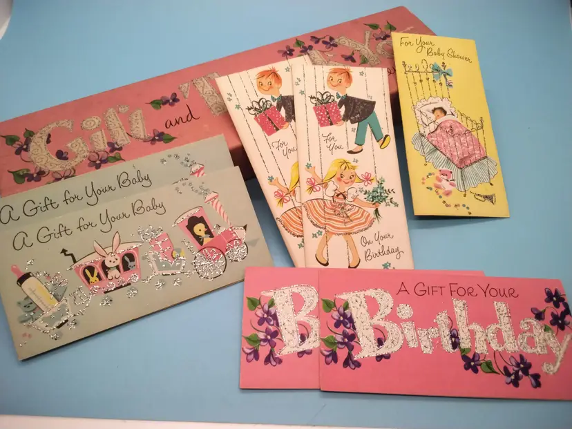 Vintage Baby and Birthday Greeting Cards